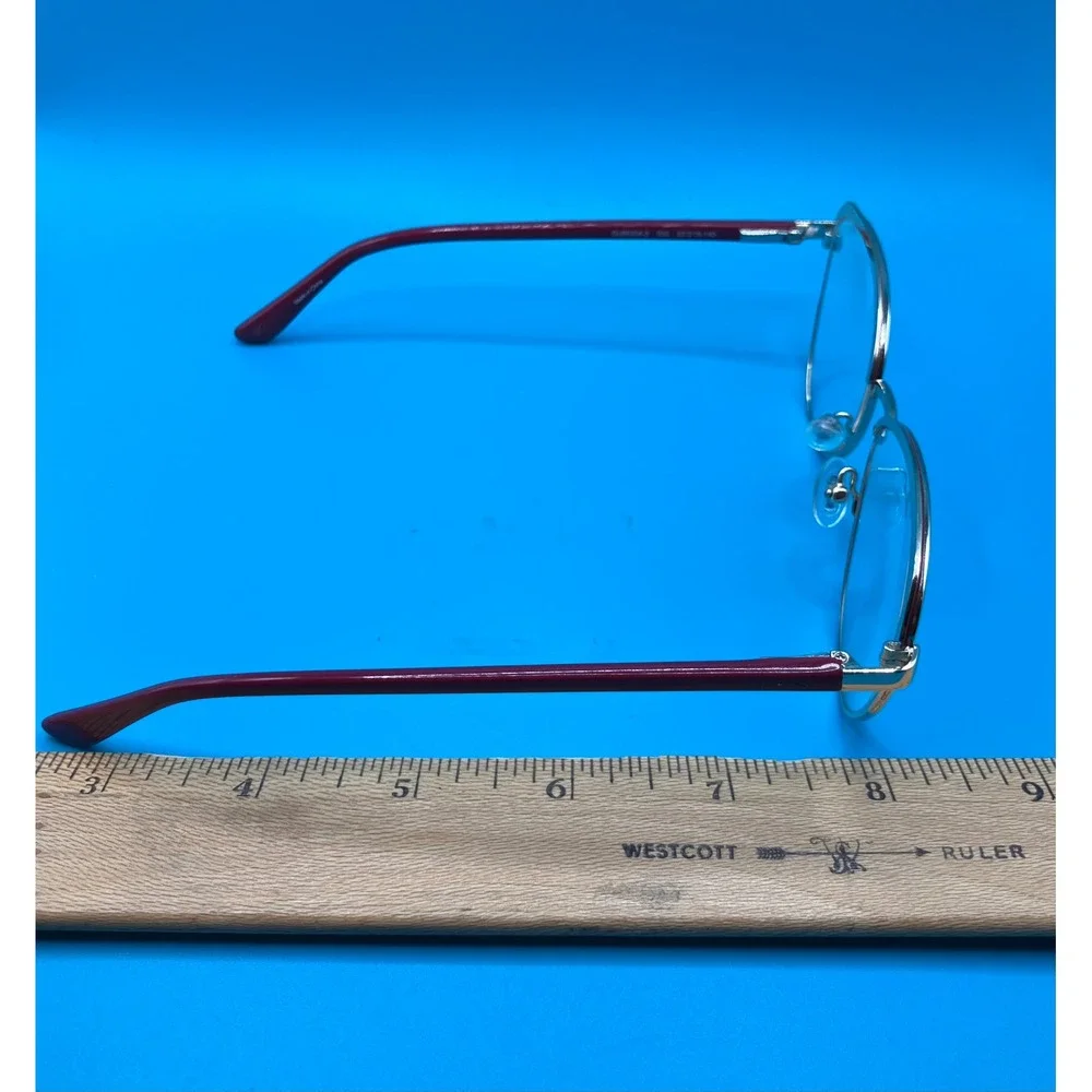 Guess Eyeglass Frames Women 53mm Burgandy Gold Cat Eye GU50334 *Frames Only*